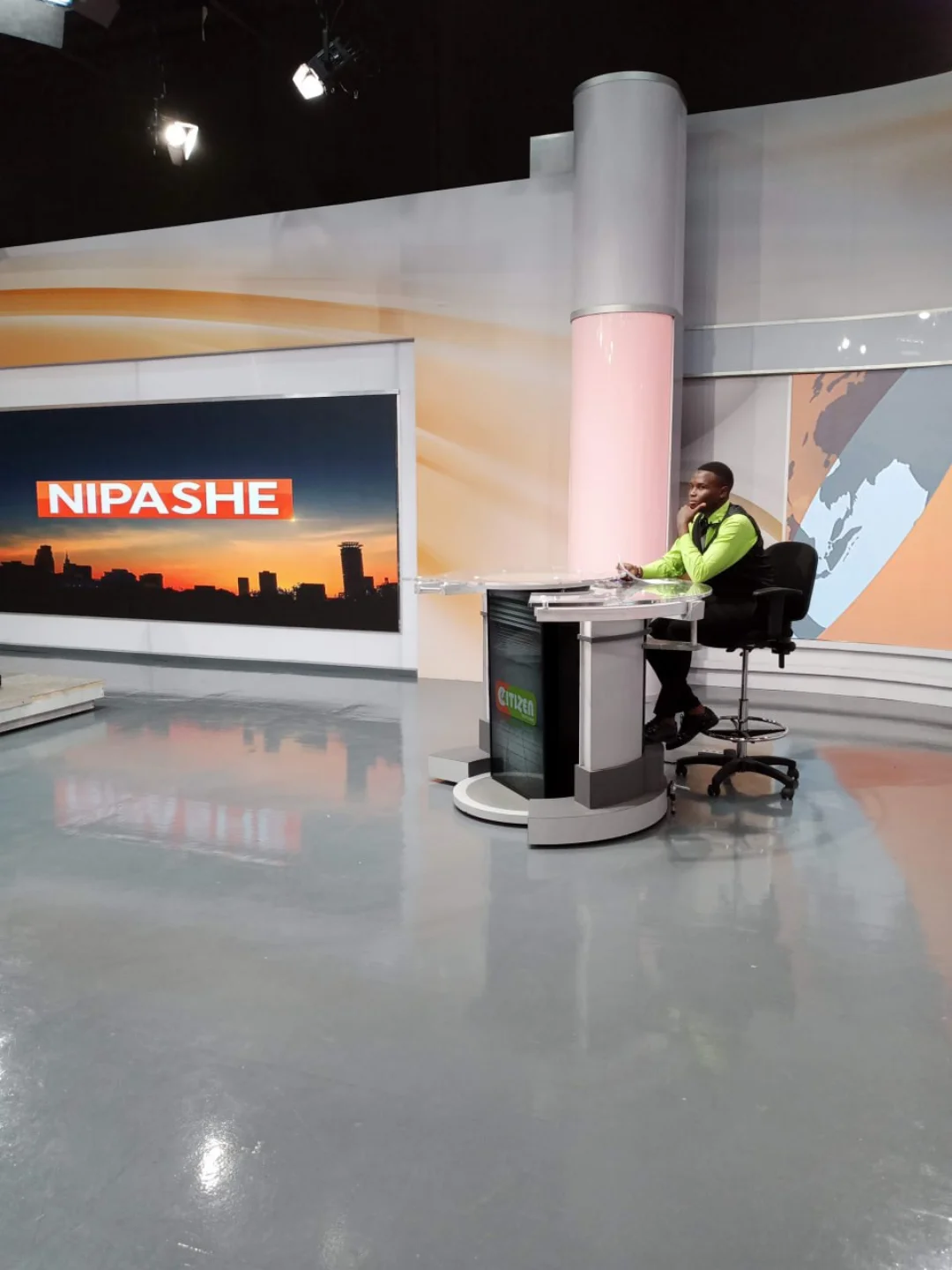 Eugine Micah in the Citizen TV newsroom